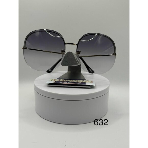 New 1970s Vintage Oversize Sunglasses Large Gold Rimless Brown Fade Lens | #632 main image 7